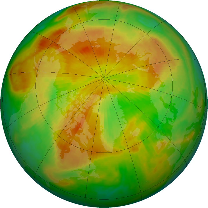 Arctic ozone map for 29 April 2000